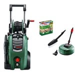 Bosch High Pressure Washer AdvancedAquatak 140 & F016800611 Pressure Washer Home and Car Cleaning Kit (with patio Cleaner, wash Brush and 90 degree nozzle, in Carton Packaging)