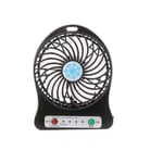 Portable LED Light Mini Fan Air Cooler Mini Desk USB Fan Third Wind USB Fan 14 * 10.6 * 4.2cm-Black