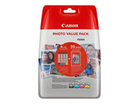 Canon CLI-571 XL C/M/Y/BK Photo Value Pack - Pack de 4 - 11 ml - noir, jaune, cyan, magenta - original - réservoir d'encre/kit papiers - pour PIXMA TS5051, TS5053, TS5055, TS6050, TS6051, TS6052, TS8051, TS8052, TS9050, TS9055