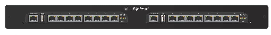 Ubiquiti Networks EdgeSwitch 16XP Håndtert Gigabit Ethernet (10/100/1000) Strøm over Ethernet (PoE) 1U Sort