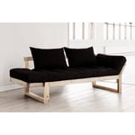 Inside75 Banquette méridienne style scandinave futon noir EDGE couchage 75*200cm