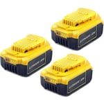 Powerwings - 3X Batterie pour dewalt DCB184 DCB184B-XJ DCB180 DCB181 DCB182 DCB183 DCB185 18V xr Power Tool Battery 18V-20V 5,0Ah Lithium Indicateur