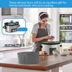 (Grey)3 In 1 Slow Cooker Liner 6QT Silicone Cook Pot Divider Easy To Cooking