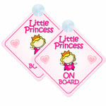 Little Princess On Board Twin Pack of Baby/Child on Board Car Signs Girls (2pcs)