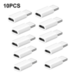 2/5/10pcs Adapter Usb 3.1 Converter Type-c To Micro 2.0 White 10