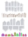 Lot de 22 Moules en Silicone pour Maison, Moule Silicone Bougie, Mini Maison 3D Moules,DIY Moule a Bougie pour Bougeoirs, Savons, Écorations en Plâtr,Moule de décoration de Noël,Halloween, Pâques