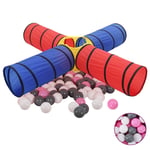 vidaXL Lektunnel med 250 bollar flerfärgad 3107711