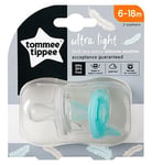 Tommee Tippee Ultra-Light Silicone Soother, Symmetrical Orthodontic Design, BPA-Free, Inc Steriliser Box, 6-18m, 2 Dummies