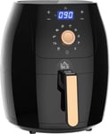 1700W Air Fryer 5.5 L Digital Display No Oil Air Circulation Cooking Black Gold