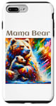 Coque pour iPhone 7 Plus/8 Plus Art animalier coloré de maman ours et de son petit