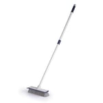 Beldray LA034009FEU7 Deep Clean 2 en 1 Brosse de Balayage - Raclette intégrée, Poils durables Anti-Rayures, poignée Extensible, Pare-Chocs en Caoutchouc pour Les planchers Textures et coulis