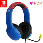 Pdp Gaming Airlite Stereo Casque avec Mic pour Nintendo Switch - Pc, Ipad, Mac, laptop Compatible - Noise Cancelling Microphone, Lightweight, Soft Compourt On Ear Headphones - Mario
