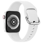 lopolike Compatible avec Apple Watch Band 42/44/45 mm pour homme et femme Bracelet de sport en silicone souple pour iWatch Ultra Series 8 7 6 5 4 3 2 1 SE, Wihite, noir, 38/40/41mm