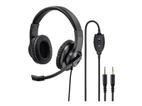 Hama PC Office Headset HS-P300 - Headset - fullstorlek - kabelansluten - 3,5 mm kontakt - svart