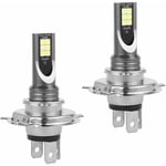 2 st H4 LED-strålkastare i en låda LED-lampa Vagn 50W/14000lm/IP68 Vattentät Dimljus 2 Glödlampor 6000-6500K Vit Ljus