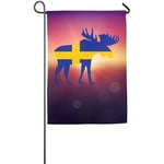 Not Applicable Home Garden Flag,Drapeau Suédois Moose House Yard Flags, Bannières Accrocheuses pour Le Drapeau De La Maison pour La Garden House