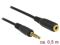 Delock - Rallonge de câble audio - mini jack à 5 pôles mâle pour mini jack à 5 pôles femelle - 50 cm - noir