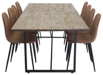 Venture Design Padang & Polar matgrupp Natur/brun 8 st stolar & bord 250 x 100 cm
