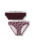 Tommy Hilfiger Girl's 2P Bikini Print UG0UG00370 Panties, Brown (Monogram/Deep Burgundy), 8-10 Years