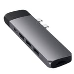 Hub USB C dual pour MacBook HDMI 2 USB USB C Ethernet Micro-SD Satechi Gris