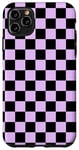 iPhone 11 Pro Max Black Purple Classic Checkered Pattern Checker Checkerboard Case