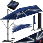 Parasol Parapluie sun xl 300 x 300 cm Couverture incluse + sécurité anti-vent Pivotant Inclinable Basculant Grand parasol de marché Rotation 360°