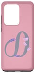 Galaxy S20 Ultra Pink Elegant Lavender and Leaf Motif Letter D Case