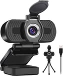 Webcam Full HD 1080p, ordinateur portable PC Mac caméra de bureau pour conférence et appel vidéo, webcam Pro Stream avec appels vidéo Plug and Play, micro intégré