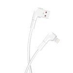 Maxlife USB-A till Lightning Vinklad Kabel 12W - 1m - Vit