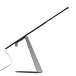 Tecnolumen Lampe de table Jella en métal chromé, noir, aluminium laqué noir, dimensions : l 80 x h 35 cm, largeur du pied 25,8 cm, TSL13 SW