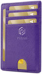 Porte Carte Bancaire Fin et Petit, Portefeuille pour Hommes et Femmes avec Pochette d'argent & Boîte-Cadeau, Porte-Cartes de Crédit RFID, Porte Carte Bancaire Anti Piratage pour Femme - Violet Royal
