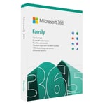 Microsoft 365 Family Medialess 1 Year Subscription 6 Users - Retail Bo