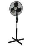 Daewoo 16" Pedestal Fan Black Floor Home Office Work Room Cooling Cooler 3 Speed