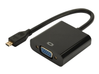 DIGITUS - Adapter för video / ljud - 19 pin micro HDMI Type D hane till HD-15 (VGA), minijack hona - svart