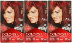 3 x Revlon Colorsilk Permanent Hair Colour - 49 Auburn Brown