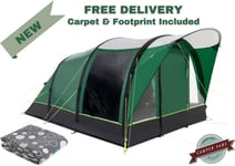 Tent - Kampa Brean 4 AIR - 4 Berth Tunnel Tent, Airbeam *Free Carpet&Footprint*