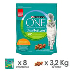 Purina One Dualnature Nuts Cat Adult Rich In Chicken And With Natural Spiruli...