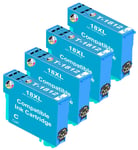 4 x Cyan Compatible Ink Cartridges for Epson XP-225 XP-322 XP-415 XP-422 XP-425