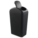 Hespapa 14L Slim Plastic Dustbin, Tiny Black Waste Bin with Swing Lid