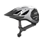 ABUS Casque de ville Urban-I 3.0 ACE - casque de vélo sportif avec feu arrière LED, visière rallongée et fermeture magnétique - pour hommes et femmes - argent, taille S