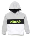 Nike NSW Air Po Hoodie Enfants Sweatshirt Enfant Lt Smoke Grey/White/Black/Volt FR : S (Taille Fabricant : S)
