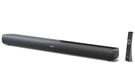 SHARP HT-SB100K 2.0 Soundbar with Bluetooth 5.1 for Wireless Streaming, Sound Bar for TV with HDMI ARC/CEC, 3.5mm Aux-In, USB Playback/MP3, Equaliser with 3 Pre-Sets & Remote Control - Glossy Black