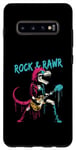 Coque pour Galaxy S10+ Rock & Rawr T-Rex – Jeu de mots drôle Rock 'n Roll Dinosaure Rockstar