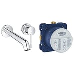 GROHE 19967001 Essence Wall-Mounted 2-Hole Basin Tap, Final Assembly Set, (Concealed Body not Included) + Grohe Rapido Smartbox - Shower Systems - Universal Concealed Installation Unit
