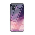 BaiFu Coque pour Samsung Galaxy A71 Étui de téléphone en Verre trempé dégradé de Couleur Housse pour Samsung Galaxy A71 (Fantaisie Étoilé)