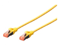 DIGITUS Professional - Patch-kabel - RJ-45 (hane) till RJ-45 (hane) - 25 cm - SFTP, PiMF - CAT 6e - IEEE 802.3 - halogenfri, formpressad, hakfri - gul (paket om 10)