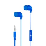 Music Sound | ÉCOUTEURS Fullcolor Intra-Auriculaires | Écouteurs Intra-Auriculaires Stéréo avec Fil et Microphone Intégré - Connecteur Jack 3.5 mm - Câble Anti-enchevêtrement de 1,2 m - Couleur Bleu