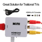 with USB Cable Adapter For HD TV 1080P Converter Mini HDMI To RCA AV