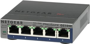 (Gs105E¿Switch Ethernet 5 Ports Rj45 Gigabit(10/100/1000),Manageable Serie Plus,Bureau Ou Rackable,Métal,Silencieux ,Protection Prosafe,Garantie À Vie Idéal Pour Les Pme Et Tpe