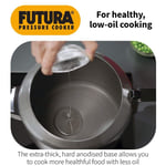 9 Litre Pressure Cooker Black Hard Anodised Aluminium Induction Bottom Cookware